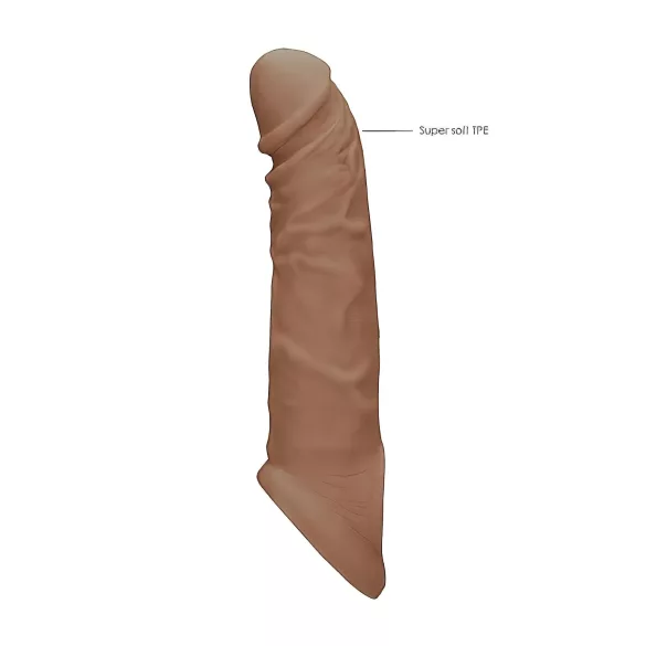 RealRock - penispidennys 21 cm - tumma luonnollinen