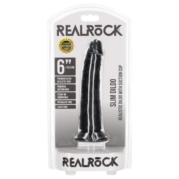 RealRock - realistinen dildo - 15,5 cm - musta