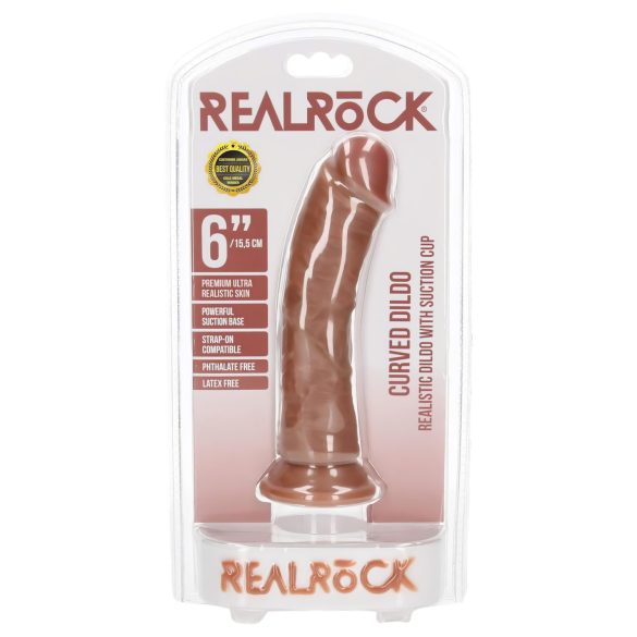 RealRock - realistinen dildo 15,5cm - tummanruskea