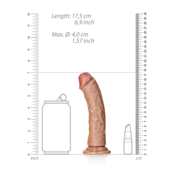 RealRock - realistinen dildo 15,5cm - tummanruskea