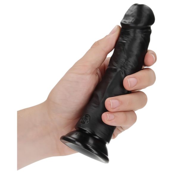 RealRock - aidon tuntuinen kiinnitettävä dildo - 15,5cm (musta)