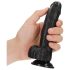 RealRock - realistinen imukupilla varustettu dildo - 15,5 cm (musta)