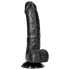 RealRock - realistinen imukupilla varustettu dildo - 15,5 cm (musta)