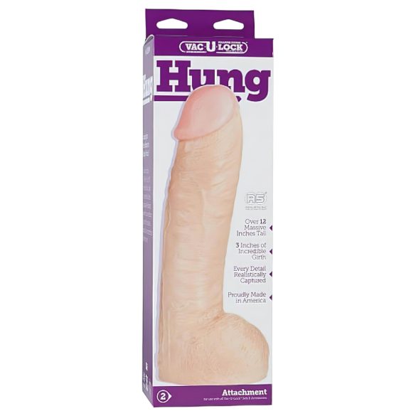 Doc Johnson Vac-U-Lock - realistinen suonikas dildo kiveksillä 30 cm - vaalea