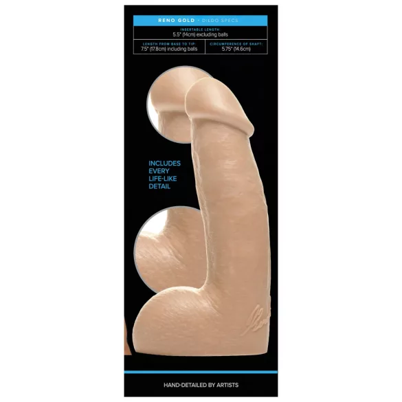 Fleshjack Reno Gold - realistinen dildo - vaalea