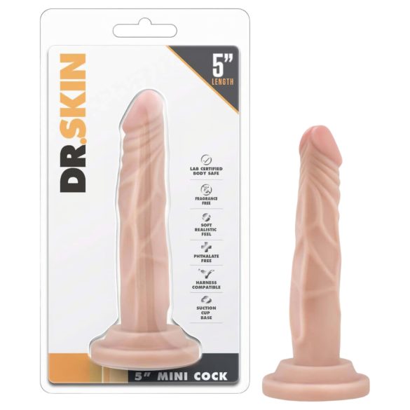 Dr. Skin 5 - imukupilla varustettu luonnollinen dildo (14,5 cm)