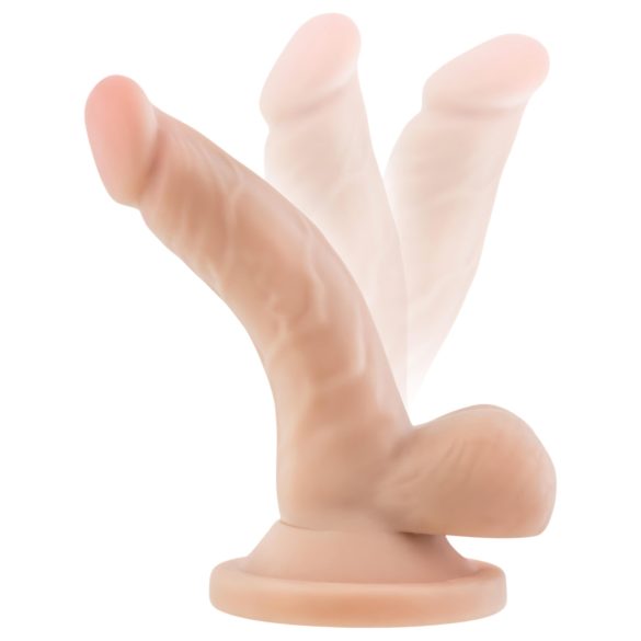 Dr. Skin 4 - realistinen dildo imukupilla ja kiveksillä - beige 12cm