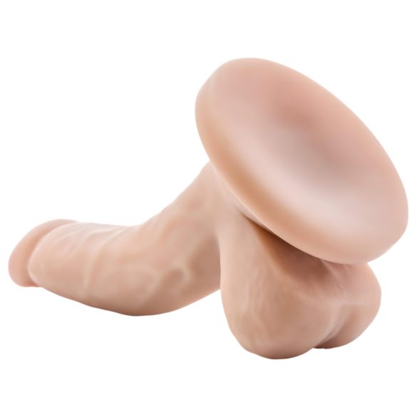 Dr. Skin 4 - realistinen dildo imukupilla ja kiveksillä - beige 12cm