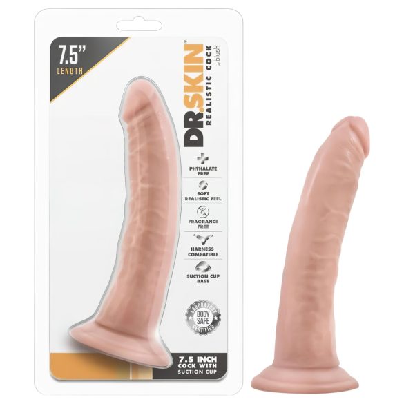 Dr. Skin - realistinen dildo imukupilla - iho, 17,5 cm
