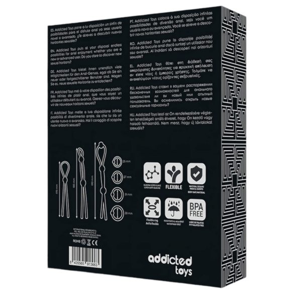 Addicted Toys - penisrenkaat setti - 7 kpl silikoninen - musta