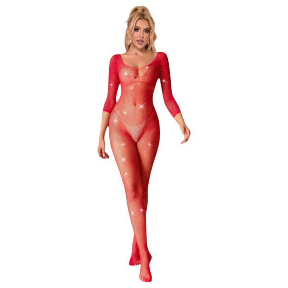 Subblime 952419 - strassikoristeltu catsuit - punainen - XS-M