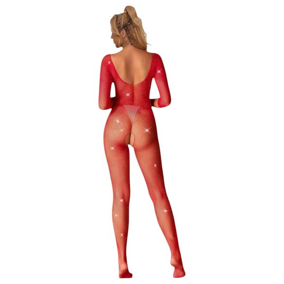 Subblime 952419 - strassikoristeltu catsuit - punainen - XS-M