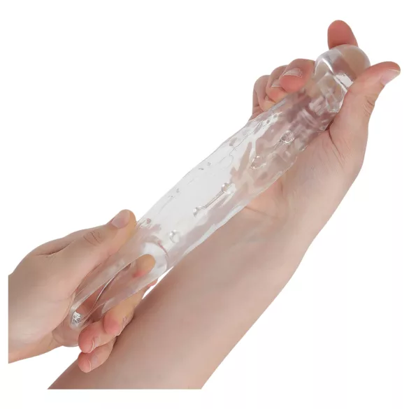 Addicted Toys - penis sleeve ja kivesten rengas - 23 cm - läpinäkyvä