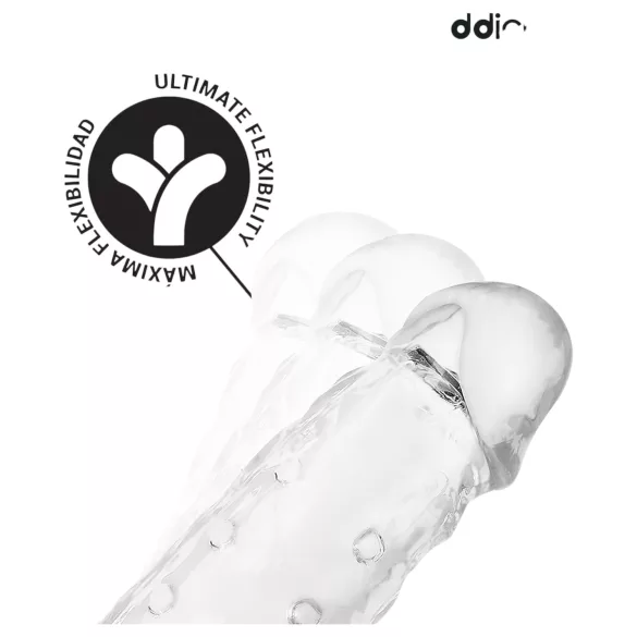 Addicted Toys - penis sleeve ja kivesten rengas - 23 cm - läpinäkyvä