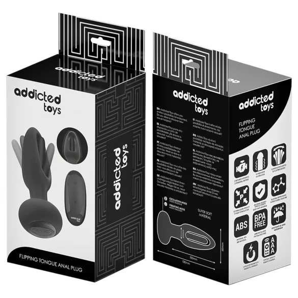 Addicted Toys - anaalivibraattori liikkuvalla kielellä - musta