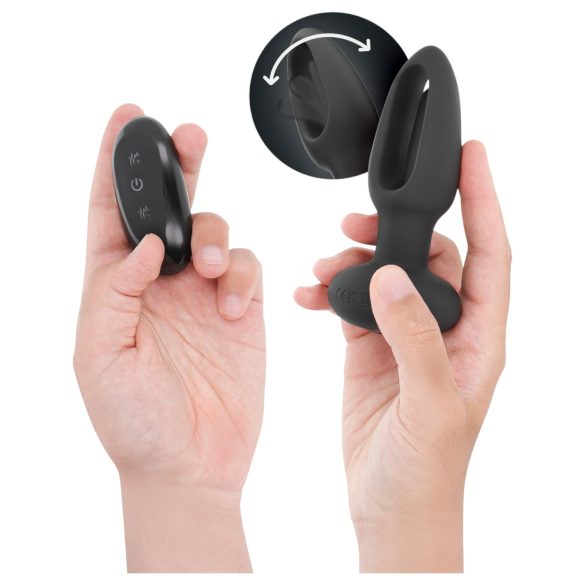 Addicted Toys - anaalivibraattori liikkuvalla kielellä - musta