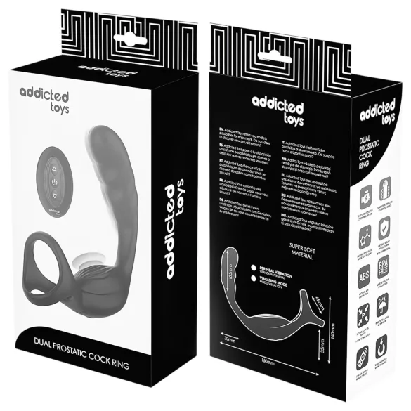 Addicted Toys - anaalivibraattori penis- ja kivestenrengas - musta