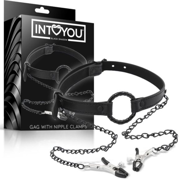 INTOYOU - suukapula nännipihdeillä (musta)