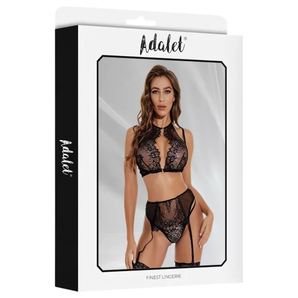 Adalet Evelyn - 3 osainen pitsialusvaatesetti - musta - L/XL