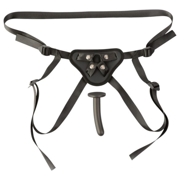 Sei Mio - strap-on dildo valjailla - 12,5 cm - musta