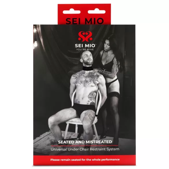 Sei Mio - tuoliin kiinnitettävä bondagehihna - musta