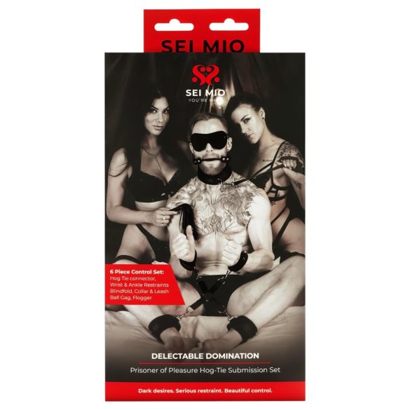 Sei Mio - bondage-setti - 6 osaa - musta