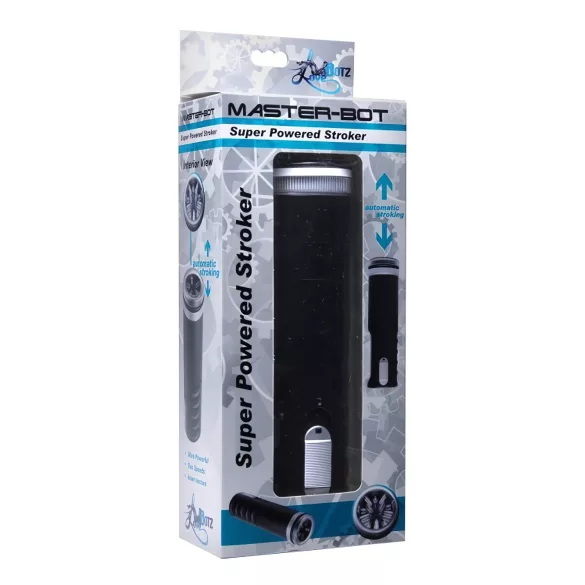 Master-Bot - ylös-alas liikkuva pehmeän piikkinen suusemasturbaattori (musta)