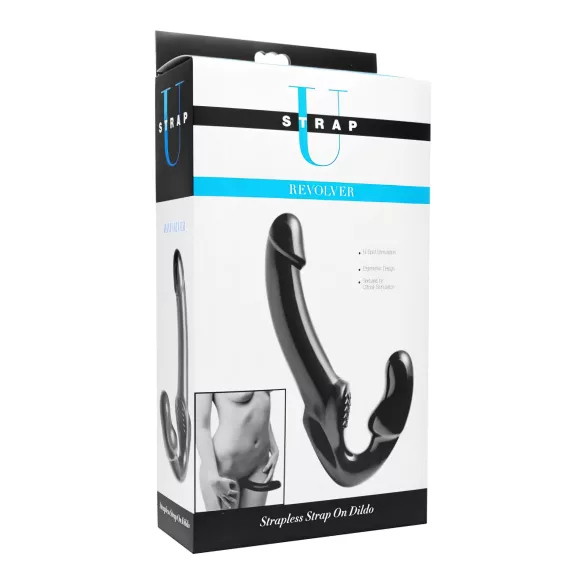 Strap U Revolver - strap-on dildo ilman valjaita - musta
