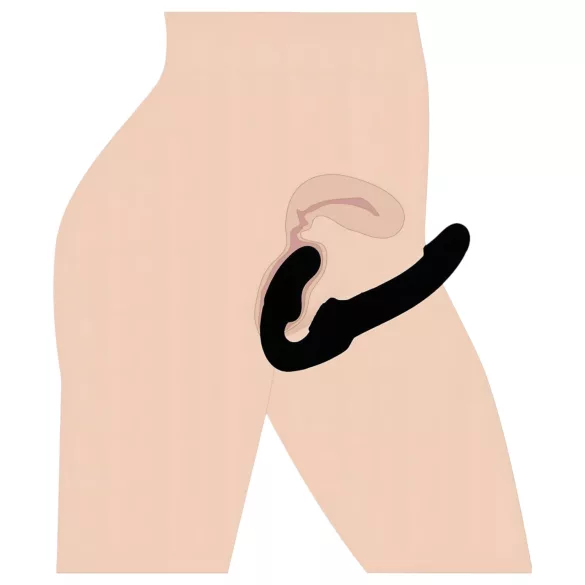 Strap U Revolver - strap-on dildo ilman valjaita - musta