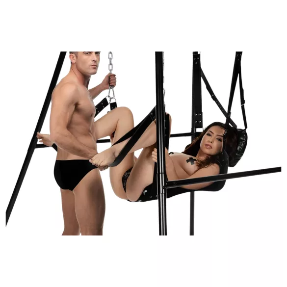 XR Brands - Seksi-riippumatto telineellä (musta)