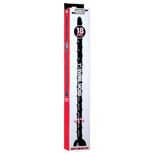 Hosed Swirl - ohut anaalidildo käärmemuoto - 18 cm - musta