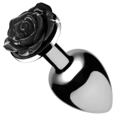   Booty Sparks Black Rose - alumiininen anustappi (hopea-musta)