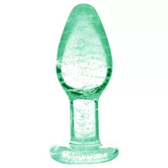   Booty Sparks Glow in the Dark L - lasinen anustappi (läpinäkyvä)