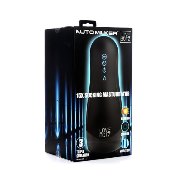 Lovebotz - automaattinen imuva masturboija - vedenpitävä, värisevä - musta
