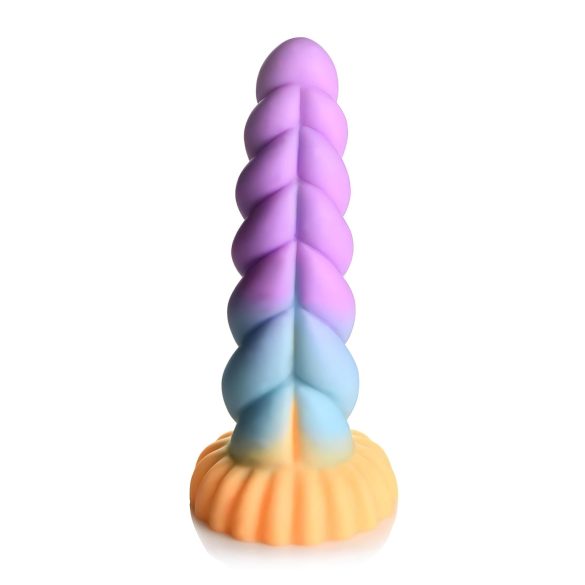 Mystinen yksisarvinen dildo - 21 cm (lila-keltainen)