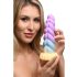 Mystinen yksisarvinen dildo - 21 cm (lila-keltainen)