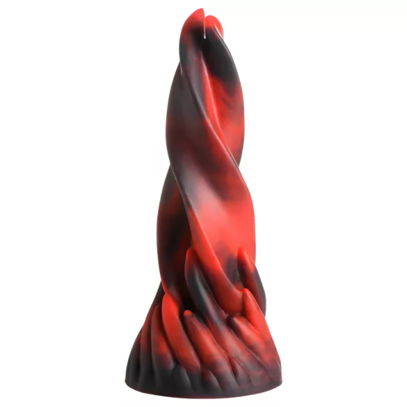 Creature Cocks Hell Kiss - kierteinen silikonidildo - 19 cm (punainen)