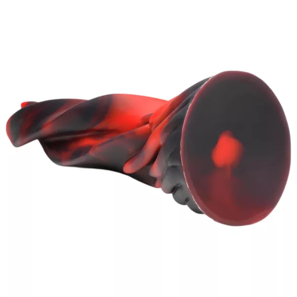 Creature Cocks Hell Kiss - kierteinen silikonidildo - 19 cm (punainen)