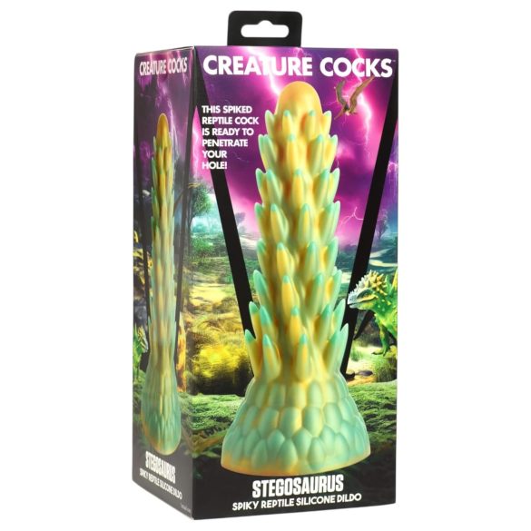 Creature Cocks Stegosaurus - dino dildoi - silikoni - 20 cm vihreä