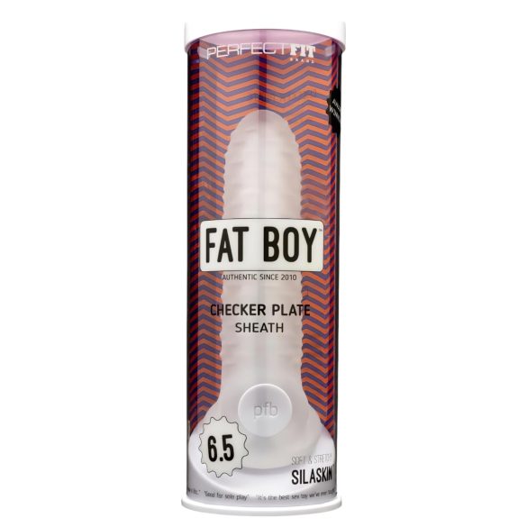 Fat Boy Checker Box - penisrengas/-sleeve - valkoinen 17cm