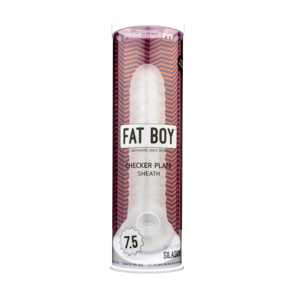 Fat Boy Checker Box - valkoinen penisvarustus (19cm)