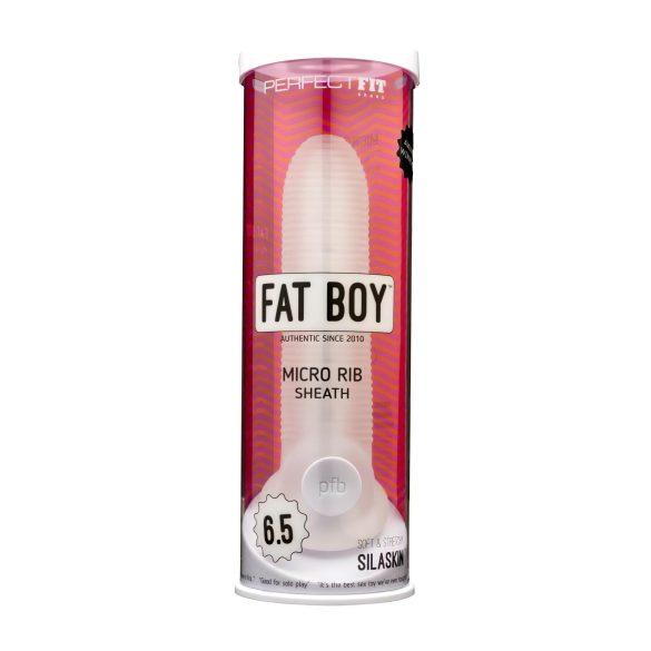 Fat Boy Micro Ribbed - valkoinen penisvarsi (17cm)
