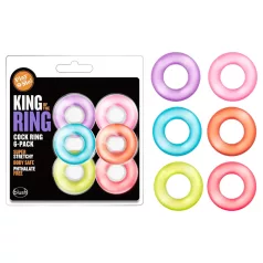 King of the Ring - penisrenkaiden setti - monivärinen 6 kpl