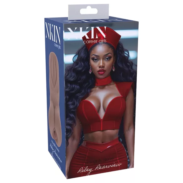 XKIN Naughty Nurse Riley - aidonnäköinen tekovagina-masturbaattori (tumma luonnollinen sävy)