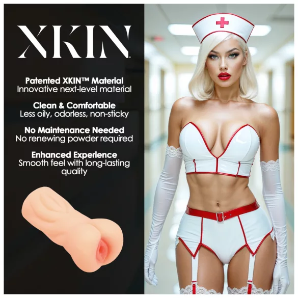 XKIN Tiffany Throatcheck - aidonnäköinen tekopillu-masturbaattori (nude)