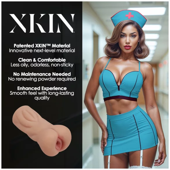 XKIN Naughty Nurse Trixie - aidonnäköinen tekovagina‑masturbaattori (luonnollinen)