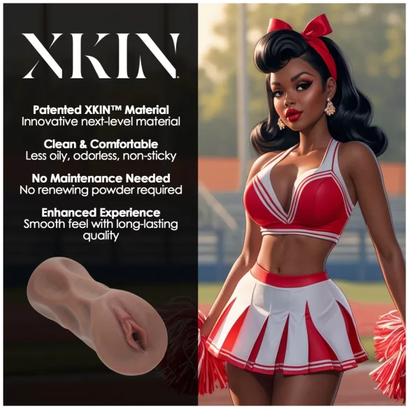 XKIN Cheerleader Cherry - aidonnäköinen tekovagina-masturbaattori (tumma luonnollinen)