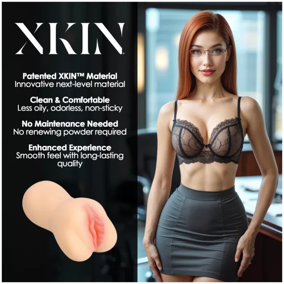XKIN Amber Blowfiled - aidonnäköinen tekopillu‑masturbaattori (nude)