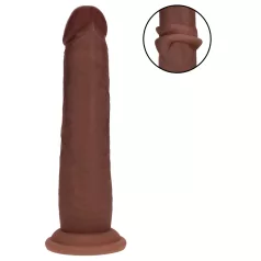   RealRock - kaksitiheyksinen realistinen dildo (ruskea) - 18,5 cm