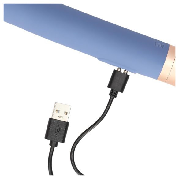 Loveline Travel - ladattava vibraattori liukuvoide säiliöllä - sininen